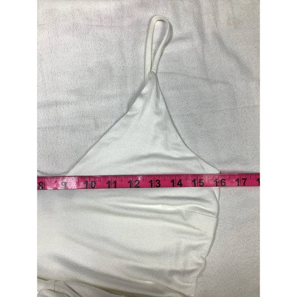 LULU'S SZ M Just Breathe White Belted Slit Rayon Blend Wide Leg Jumpsuit NEW B23 - Picture 6 of 8